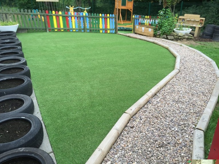 artificial grass installation kids play area
